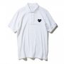 Comme Des Garcons Play Collar T-shirt White c/w Black Heart 久川保玲白色黑心Polo衫 size XL