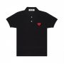 Comme Des Garcons Play Collar T-shirt Black c/w Red Heart 久川保玲黑色红心Polo衫 size M