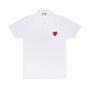 Comme Des Garcons Play Collar T-shirt White c/w Red Heart 久川保玲白色红心Polo衫 size M